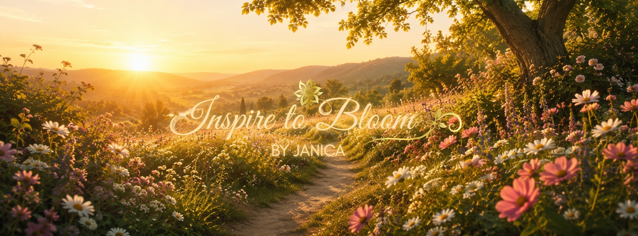 A narrow road through a peaceful wildflower meadow at sunrise, representing discipleship, refinement, and faithful obedience to God.